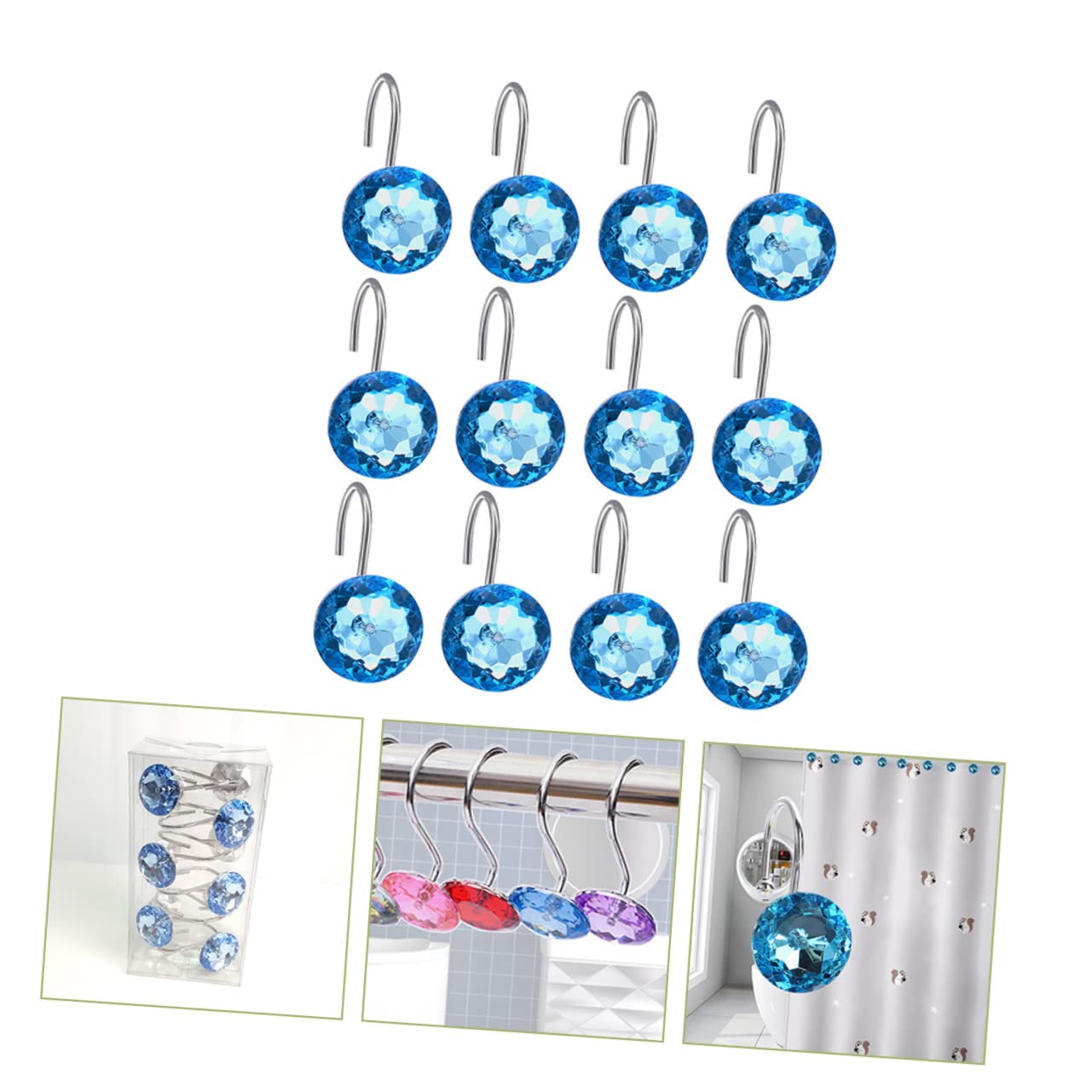 PRETYZOOM Pz ganci per tende da doccia ganci in acciaio inossidabile ganci per tende da bagno gancio arredamento ganci doccia per doccia anelli per tende da doccia