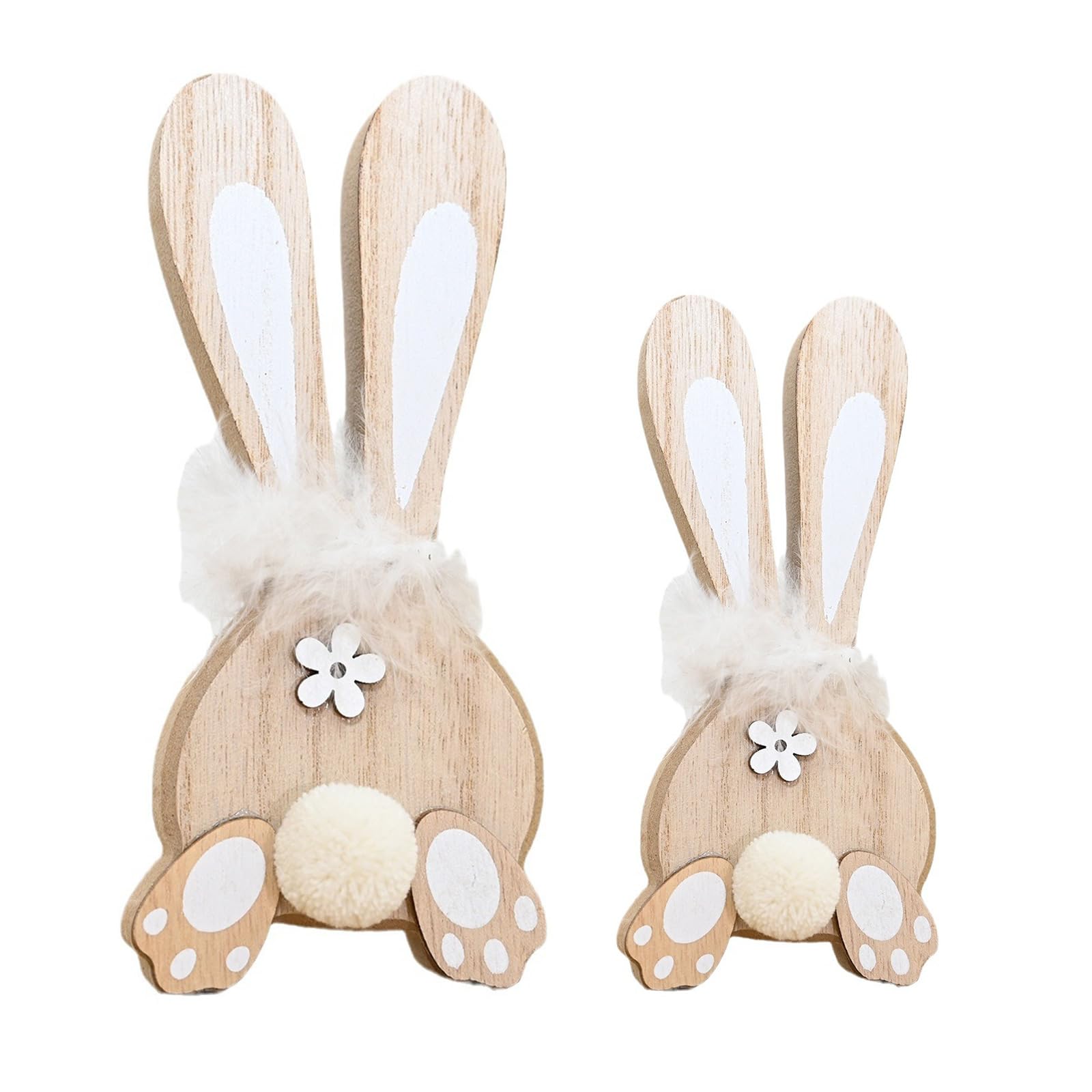 Elnwnnkc 2PCS Easters Table Sign Rabbits Decors Easters Table Sign Wood Ornament Perfect for Party Festival and Desktop Decoration Decorations