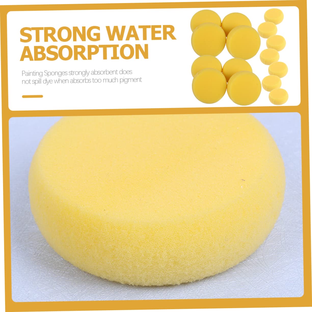 NUOBESTY 75 Pièces Éponge À Gâteau Ronde Jaune Pinceau Éponge De Poterie Éponge Aquarelle Ronde Éponge Jaune Tampon De Peinture Éponge De Peinture pour Enfants Éponges De Peinture Rondes