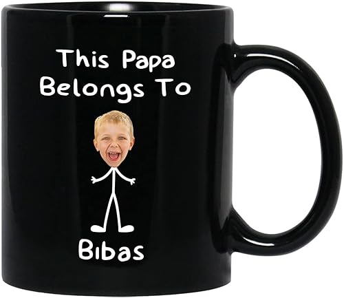 Miniatura 17 de Taza de cerámica negra personalizada con nombre y año para abuelo, regalo para el día del padre, taza de café Papa Bear Est 2023, regalo de nieto