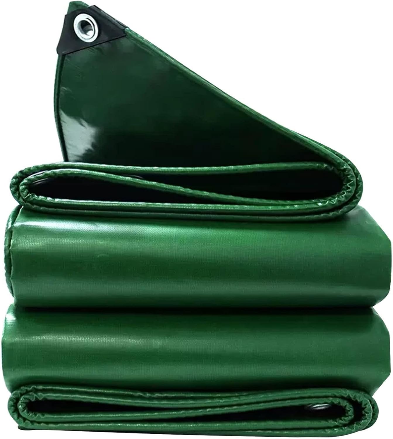 Waterproof Tarpaulin 4mx5m Heavy Duty Tarp Cover Sheet for Patio Furniture Camping Caravan Rainproof Canopy Tent Ground Sheet with Eyelets,Green (Size:1x1m)