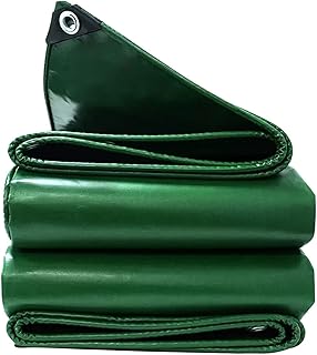 Lona impermeable resistente de 4 m x 5 m, para camping, caravana y muebles de patio, toldo impermeable con ojales, color verde