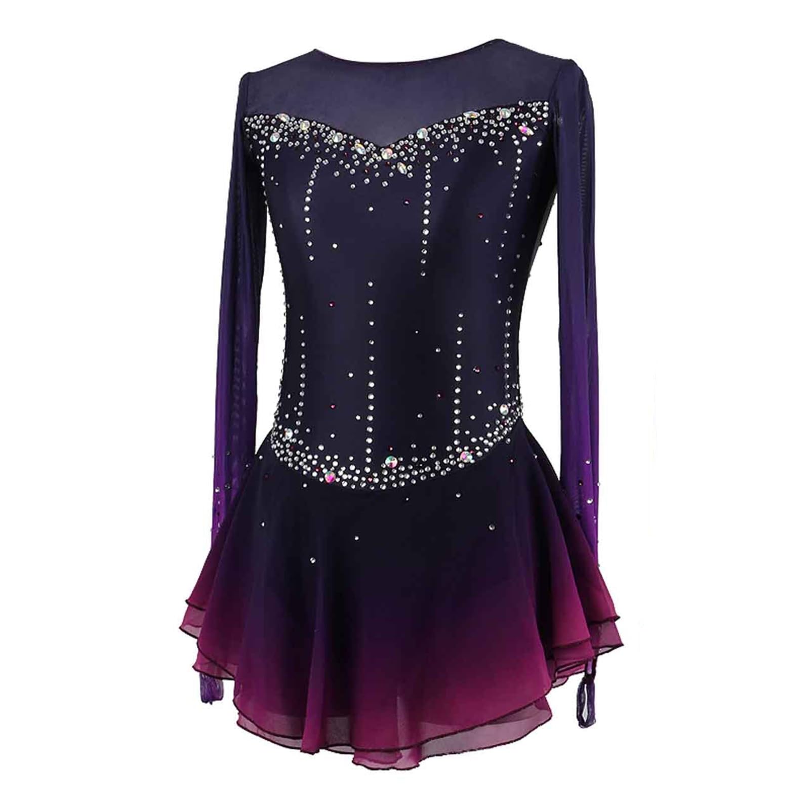 Robe De Patinage Artistique for Femmes Et Filles, Élégante Combinaison De Danse Extensible for Compétition De Patinage