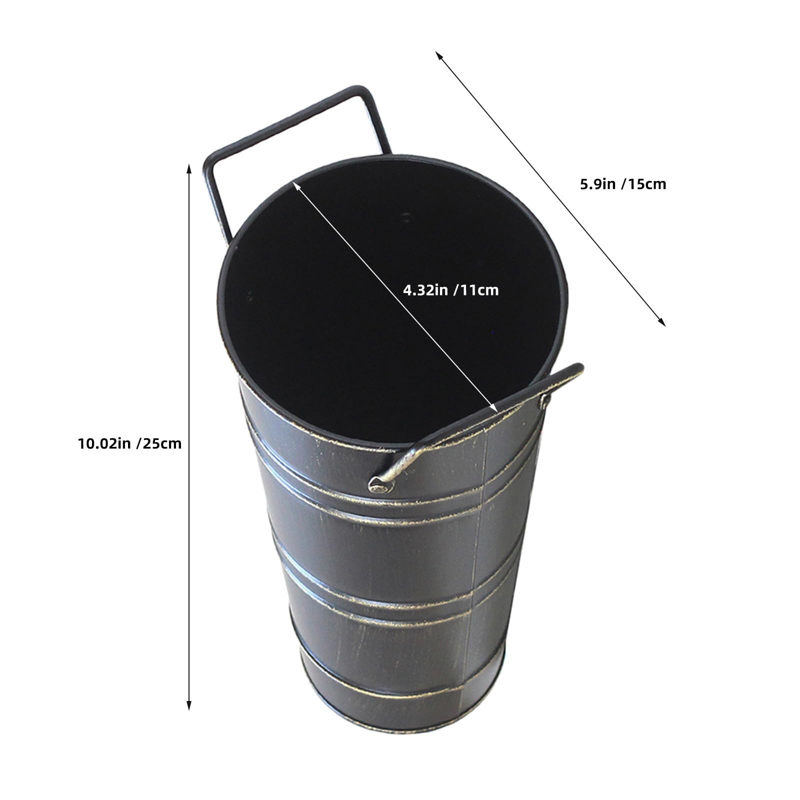 6 Szt. Sztuk Metalowych Wiader z Uchwytami Vintage Tin Bucket Dekoracyjny Wazon Żelazny Kwiaty Do Salonu Jadalni i Dekoracji Stołu Weselnego