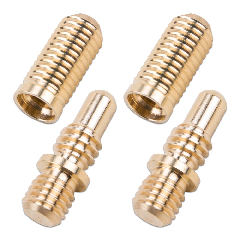 ZORZA 2Sets Brass Billiard Cues Screws Precision Pool Cue Screw-On Extension Joint Hardware Kit for Pool Stick Upgrades and Billiards Accessories