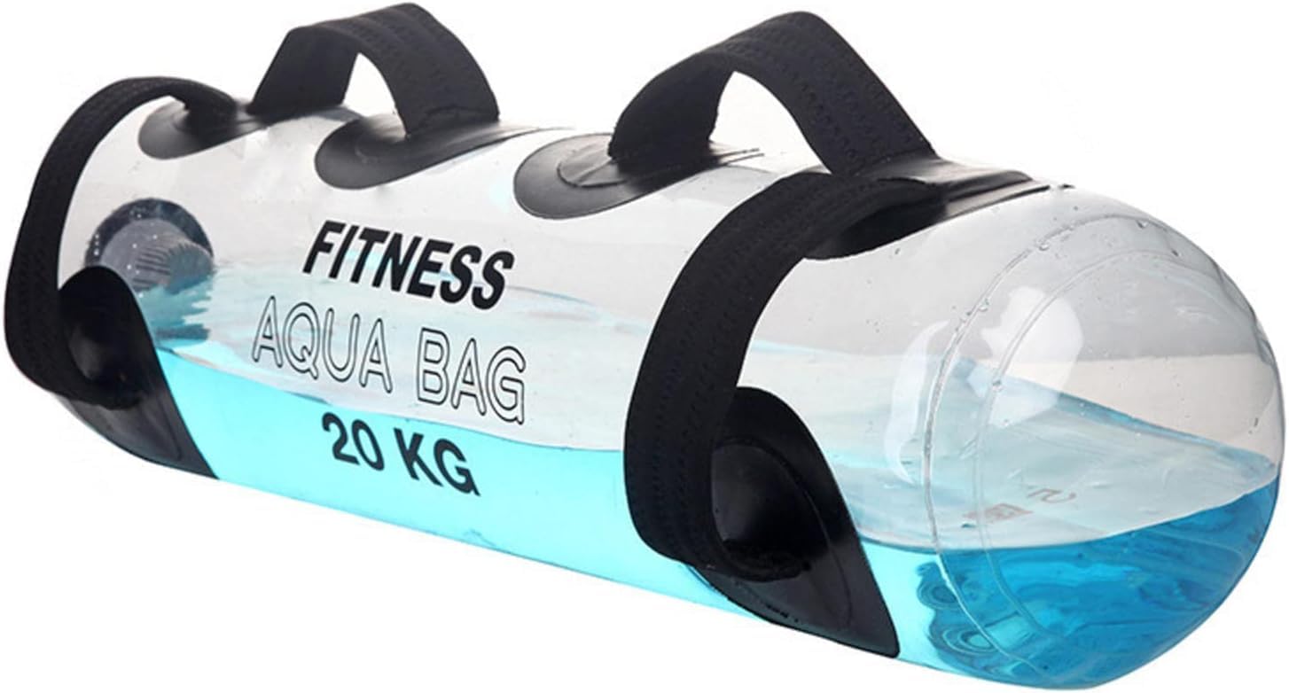 Crevizon 20 kg Sandbag Alternative Aqua Bag with a Foot Pump Fits Ultimate Core and Balance Training for Home Gym-Transparent