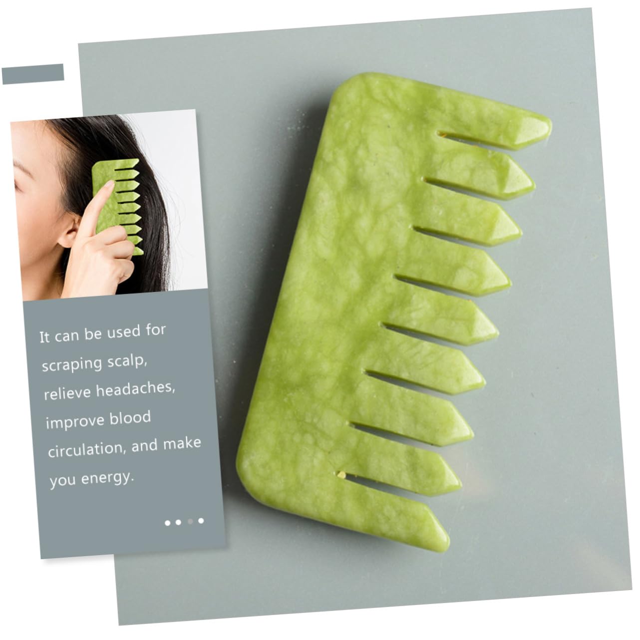 PACKOVE 2 Set Pettine Massaggiante Naturale Per Del Capelluto Strumenti Portatili Per Stimolare La Circolazione E Alleviare Anticaduta Dei Verde 2 Pezzi * 2