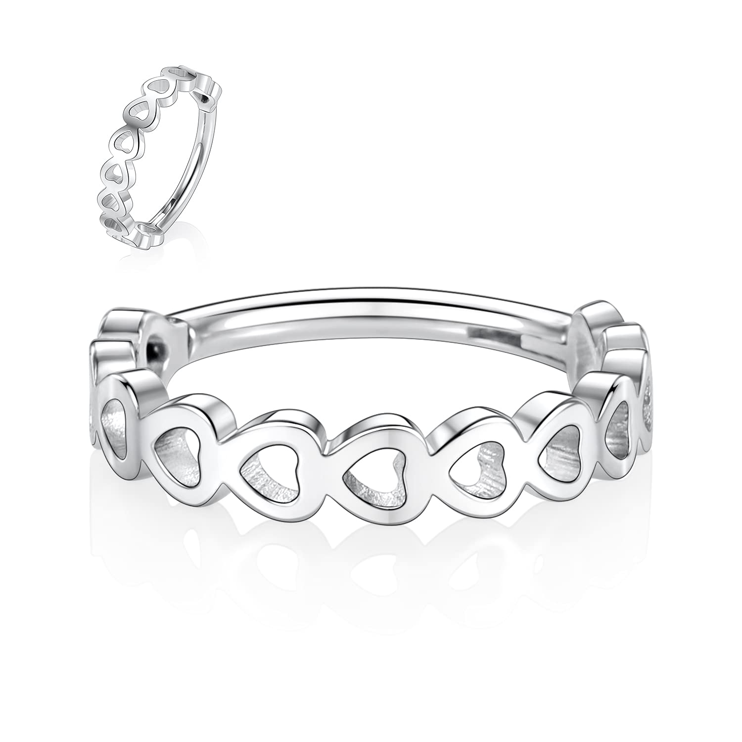 FUNLMO16G anillo de concha de nariz de acero quirúrgico, hélice, concha, tragus, diseño de corazón, bisagra, segmento para mujeres y hombres