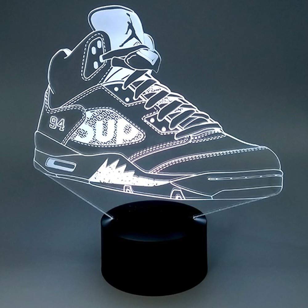 althiqahkeyalthiqahkey AJ 94 Fashion and Beauty 7/16 Colors Bedside Decor Lamp Visual LED Sports Shoes Modelling for Kids Touch Switch USB Table Lamp