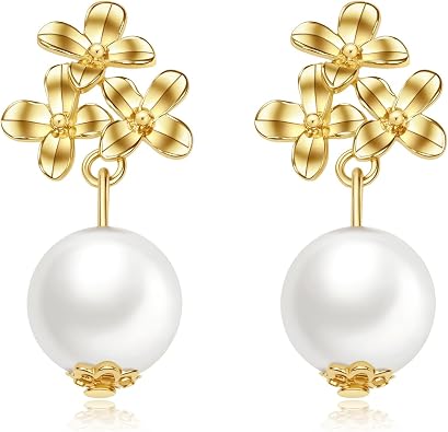 Isabella Flower Earrings,Isabella Gold Stud Earring for Birthday Halloween Christmas Costume