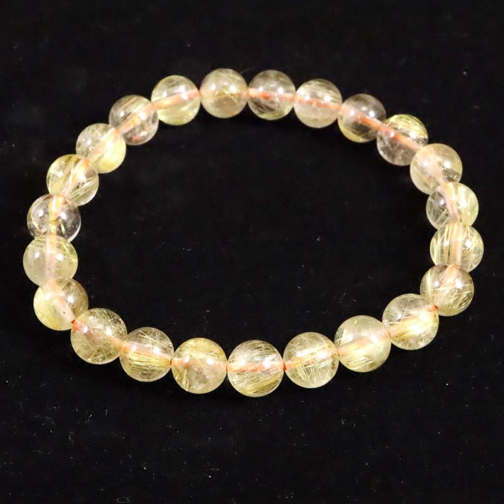 ブラジル産 ゴールドルチルクォーツ 3Aグレード 8.5mm玉ブレスレット