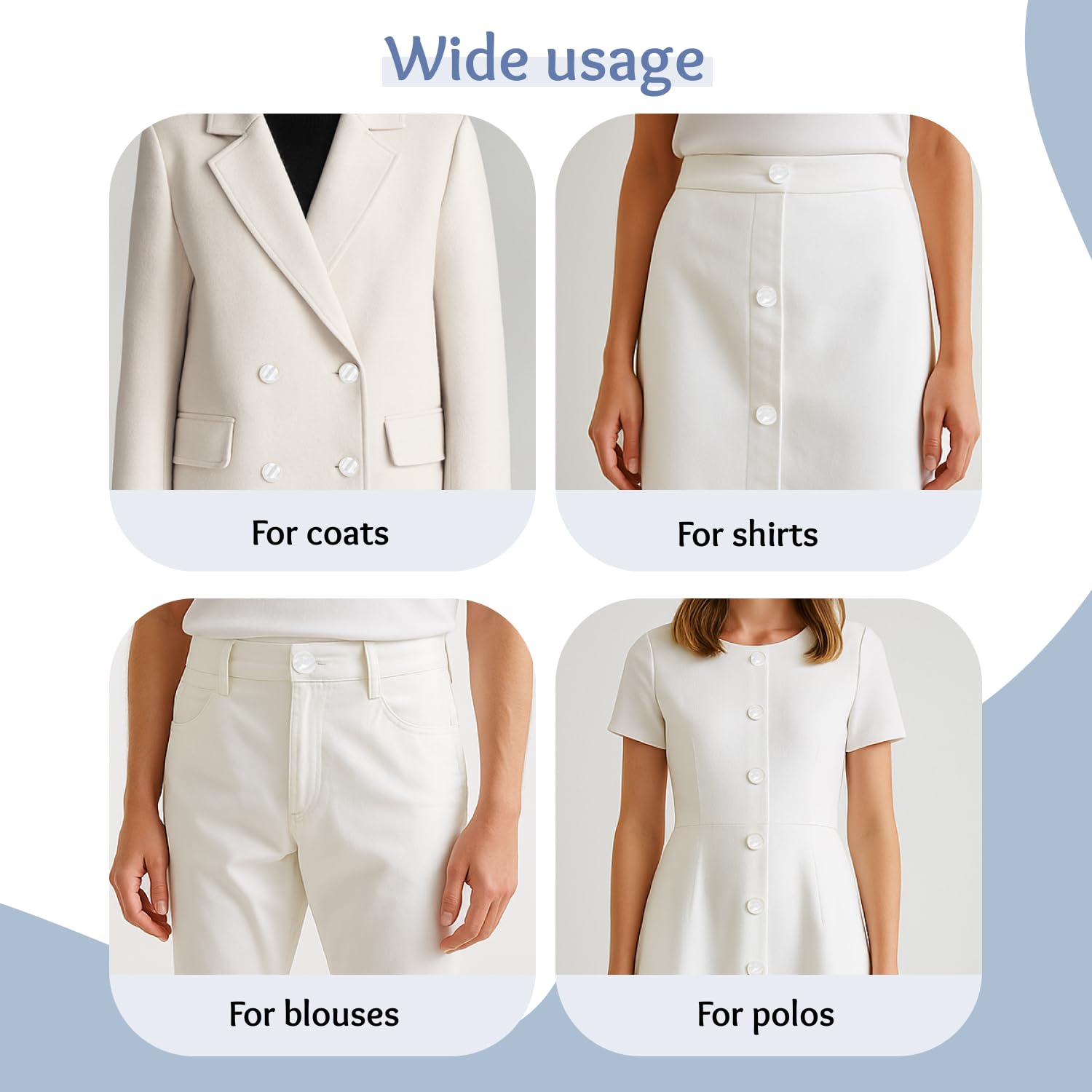 Botones de costura de 2 agujeros para pantalones con botones redondos de plástico, botones para abrigo, botones transparentes de 0.75 pulgadas, botones para manualidades, 30 l, paquete de 12 unidades