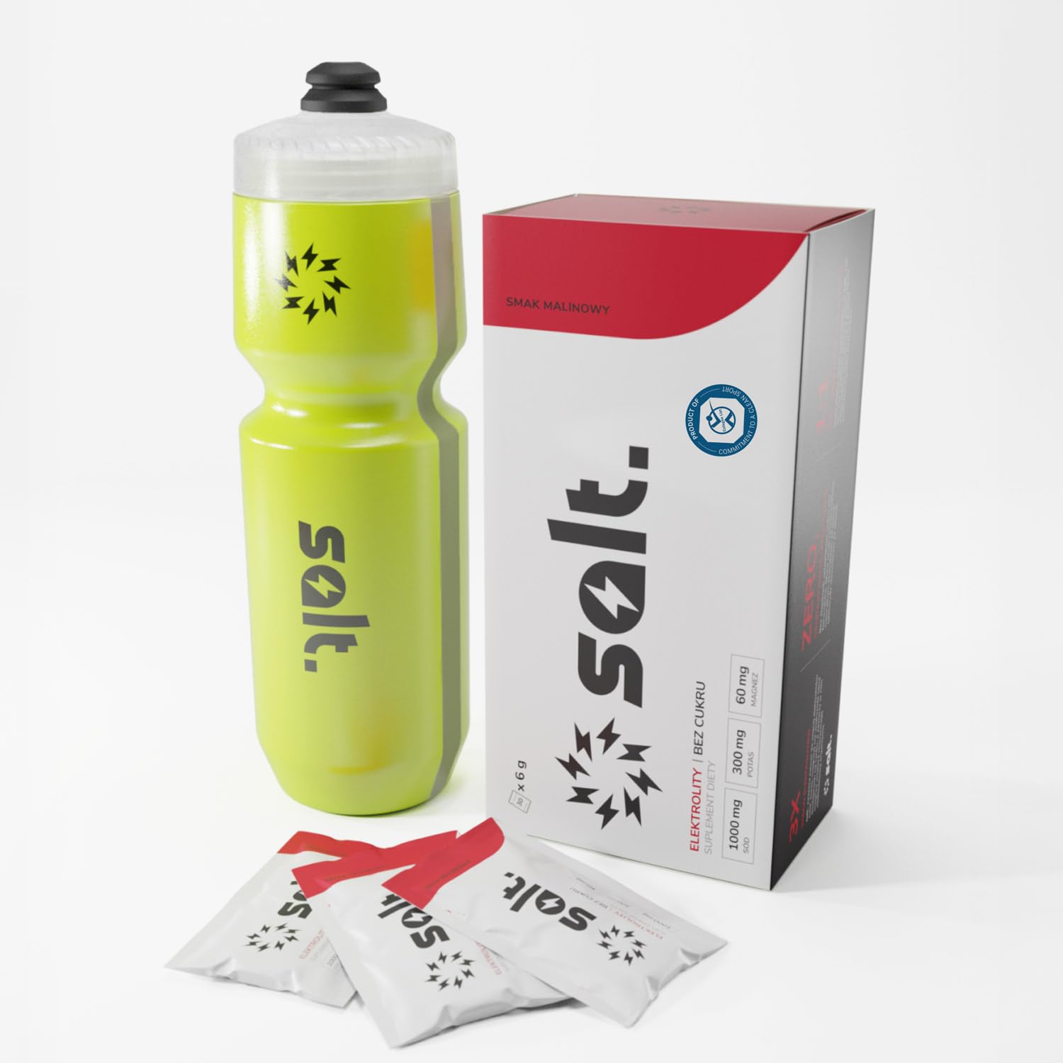 salt. Elektrolyte ohne Zucker Himbeere mit 750-ml-Sportflasche