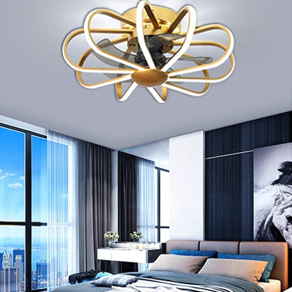Discount 80% LED Ceiling Fan with Lighting Remote Control 96W Fan Ceiling Lamp Dimmable Silent Adjustable Wind Speed Modern Fan Ceiling Light for Bedroom Living Room Dining Room Fan Chandelier (Pink)/Product Code: