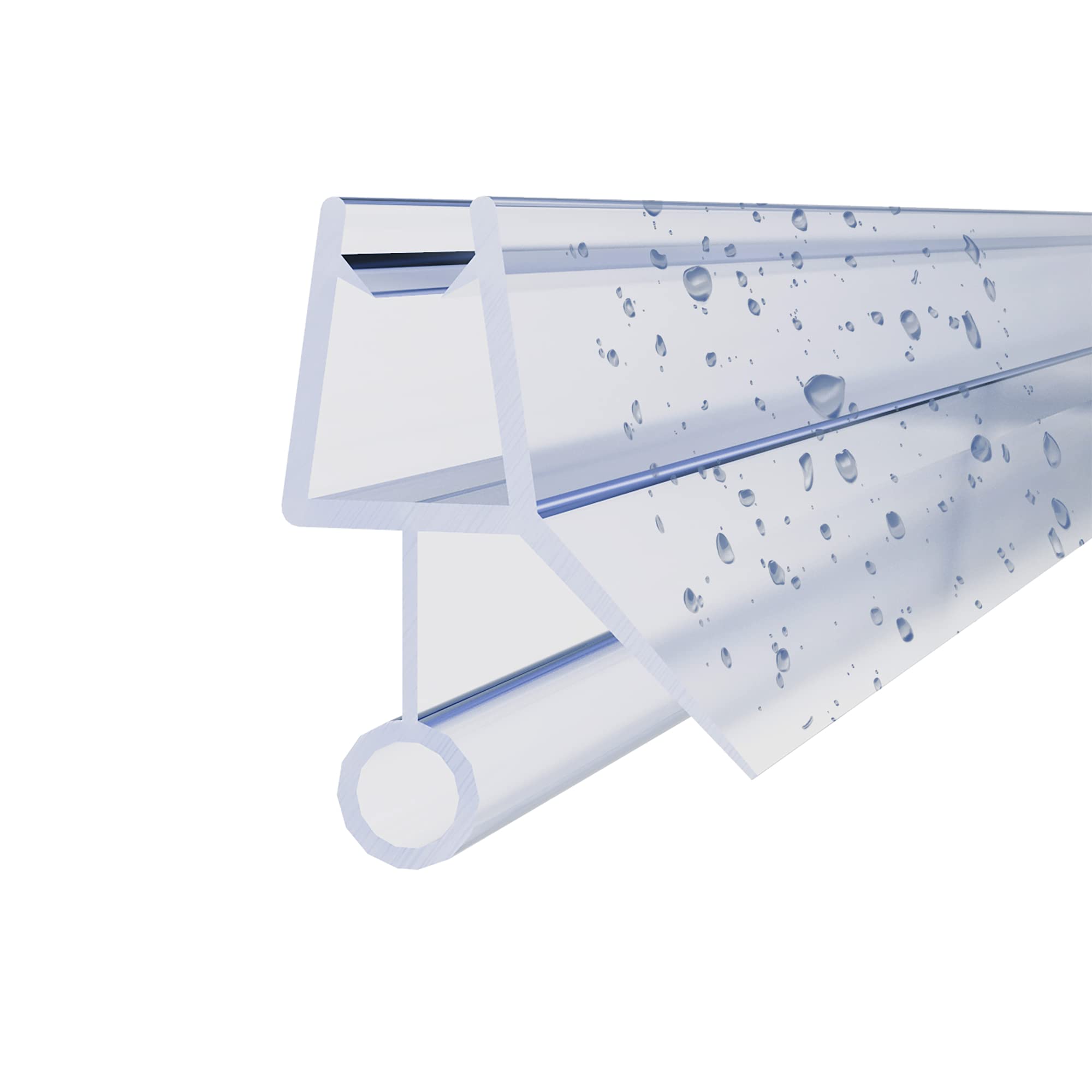 WITEN&NOCK Duschkabinen-Dichtung 200 cm Glasstärke 5/6 mm Wasserabweiser Duschdichtung Ersazdichtung für Duschabtrennung Glastrennwände Glasstür 2er Set