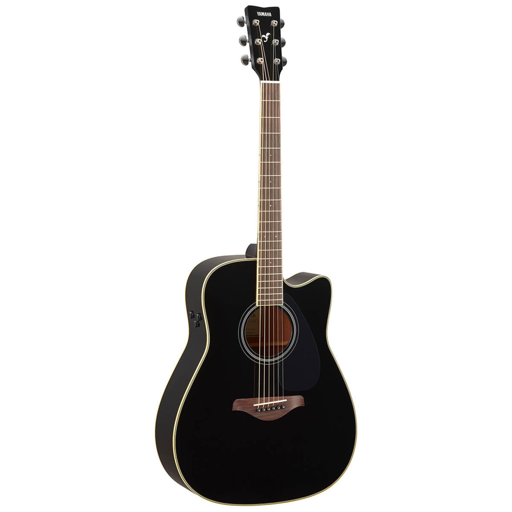 Yamaha TransAcoustic Cutway Models - Chitarra acustica a 6 corde, destra, nera (FGC-TA BL)