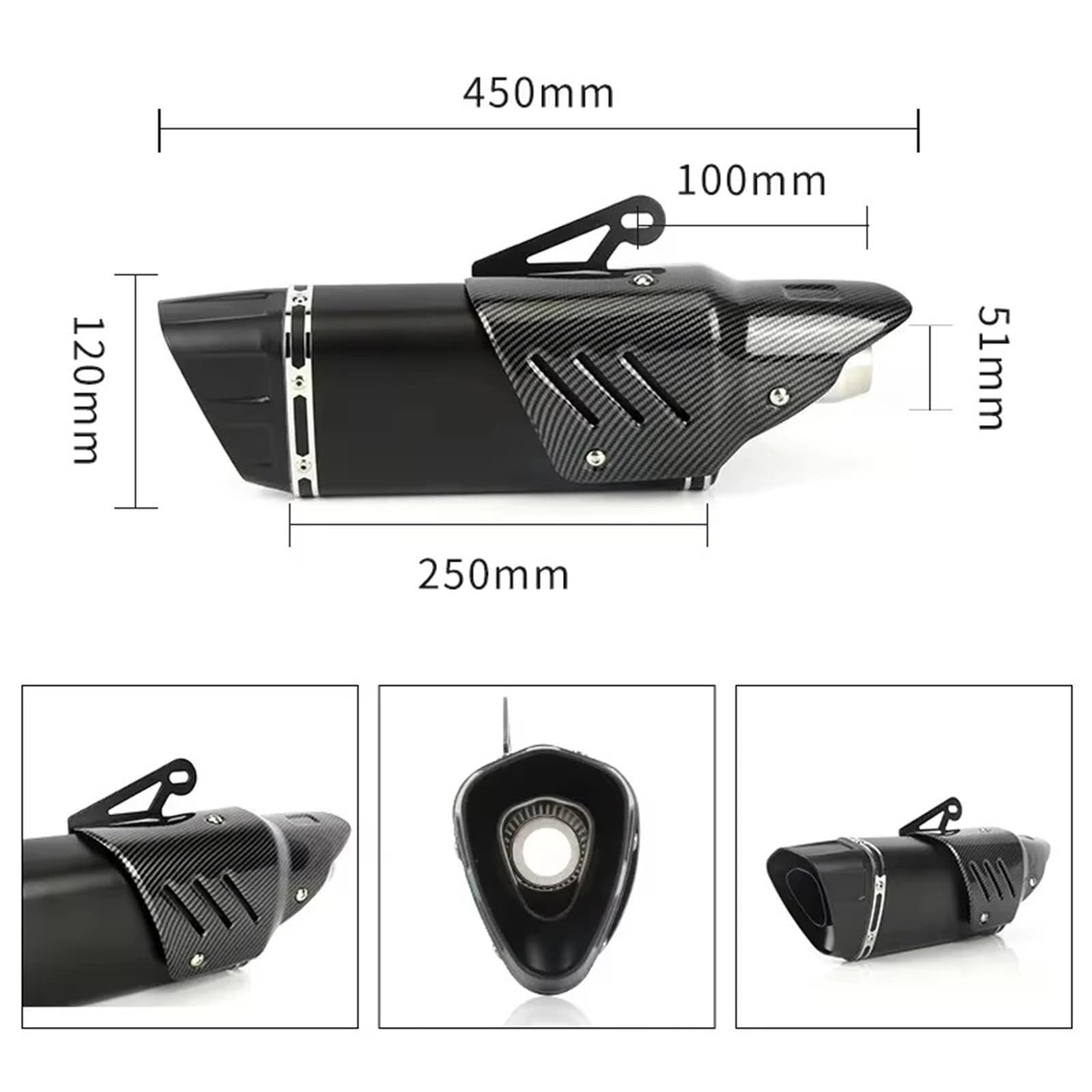 Silencieux d'échappement universel pour moto, 51mm, Escape R, pour R6, pour R3, pour Ninja, pour Z 400, 250, pour Z900, pour ZX6R Silencieux Moto