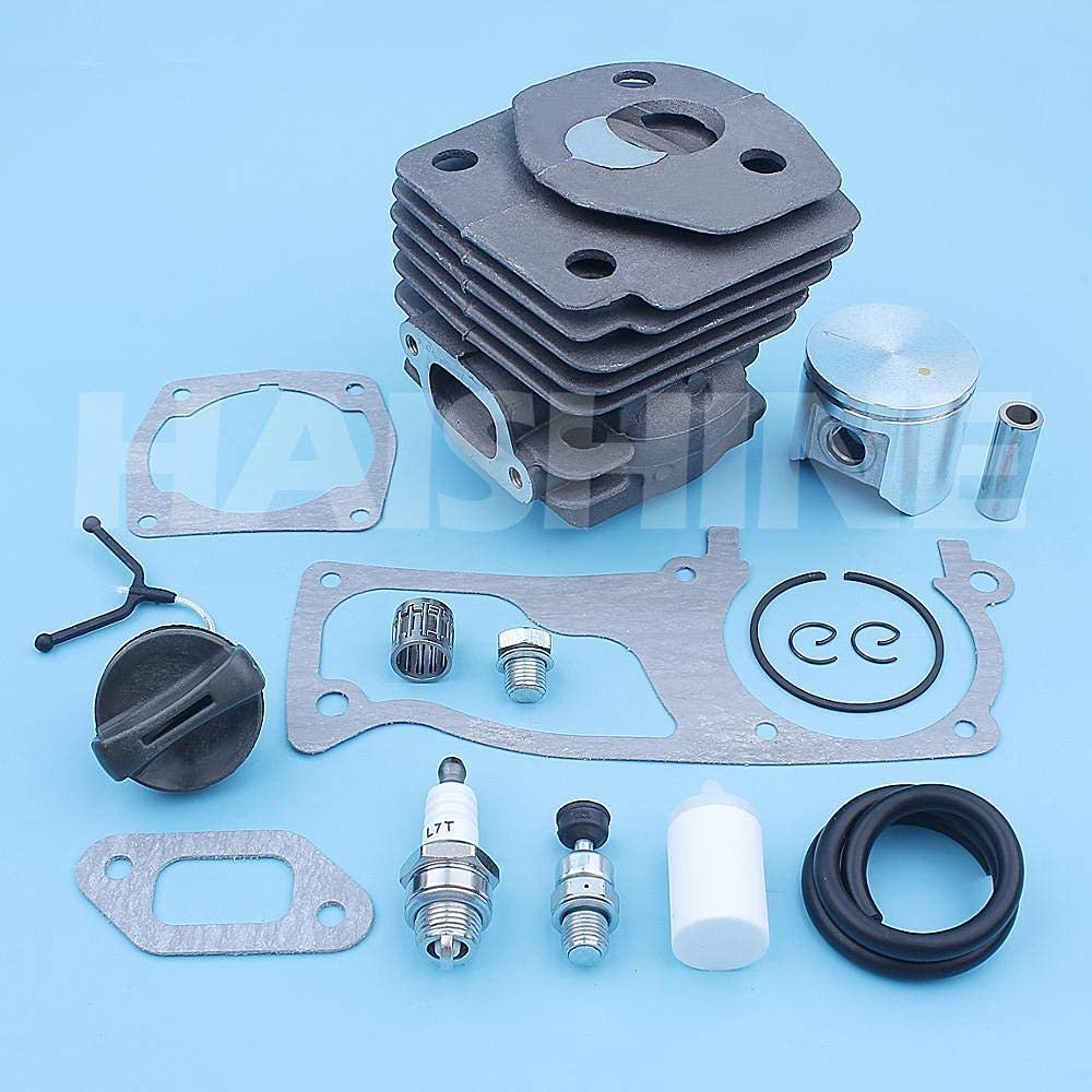 Kit de Juntas de pistón de Cilindro de 47 mm Compatible con Husqvarna 357359 357XP Motosierra Línea de Gas Filtro de Enchufe Cojinete de Agujas 537 15 73 02