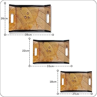 Premium Shape Vilora Modern Designs Melamine Break Resistant Serving Tray (Set of 3 )