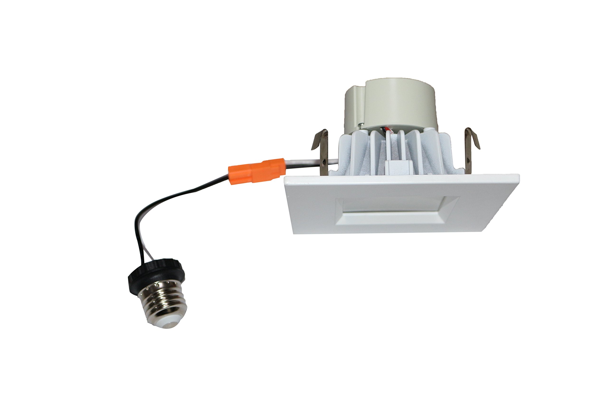 goodlite g-19856 3 inch square retrofit led recessed lighting fixure, gu10 replacement, dimmable downlight, 8w (50w replacement) 500 lm cri 90 energy star, ul listed, 3000k warm white
