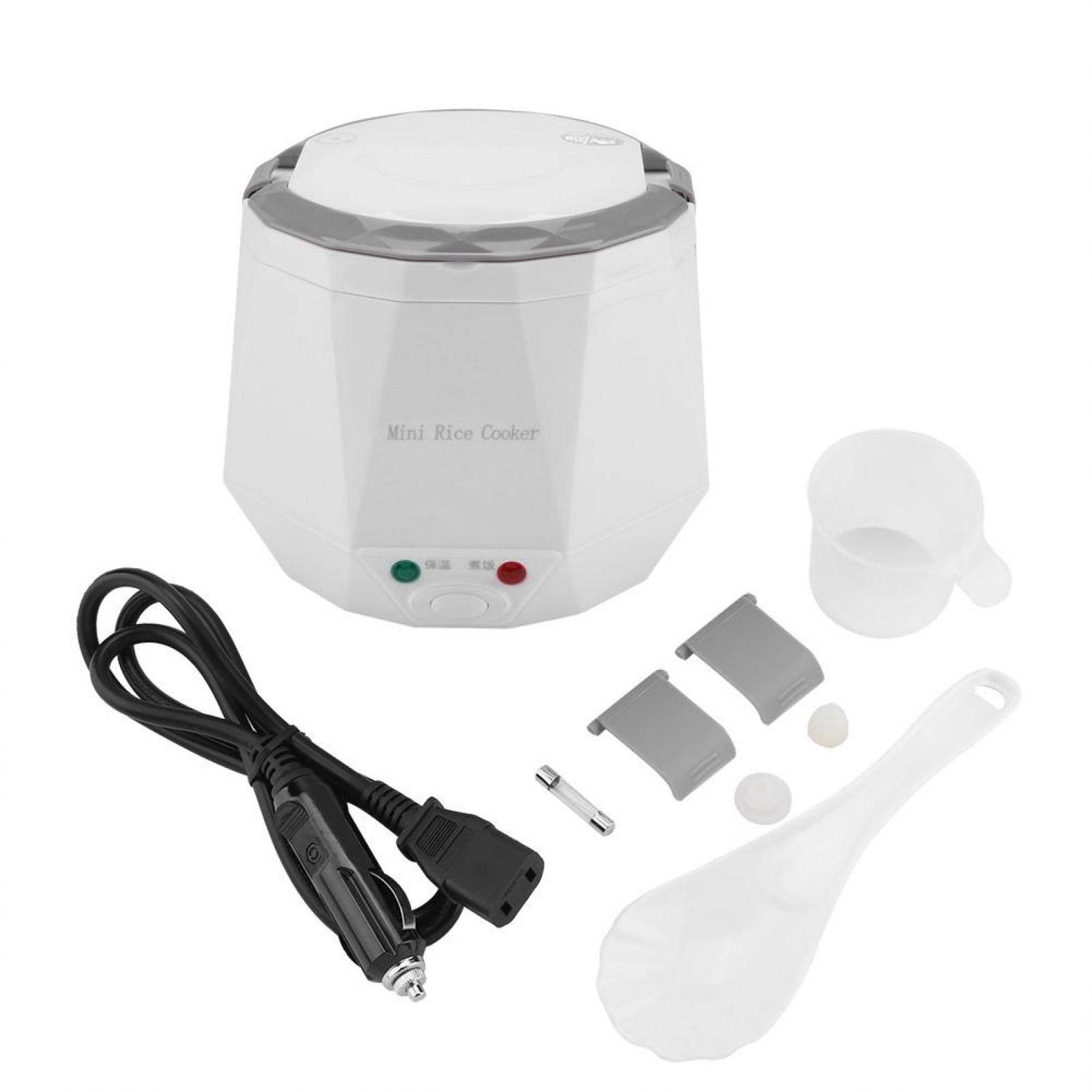 1.3L Fornelli per Riso per Camion Scatola Pranzo Riscaldata Scatola Da Pranzo Elettrica 24V Per Autisti Riscaldare Piatti (White)