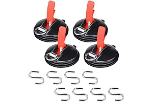 Queta Heavy Duty Extra Strong Suction Cup Anchor with Securing Hook 4 Packs
