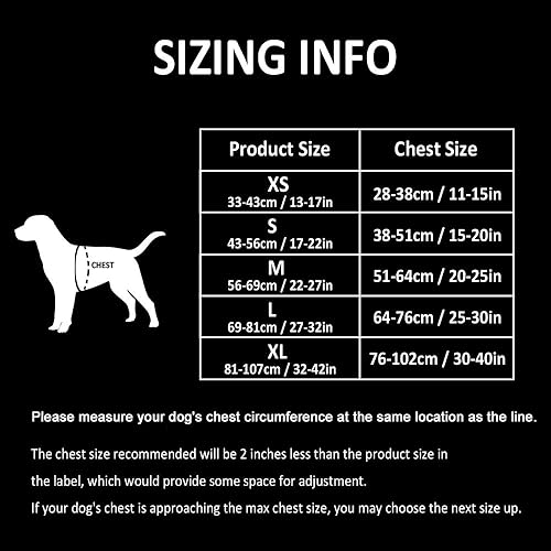 Miniatura 3 de Chai 's Choice - El mejor arnés de aventura al aire libre para perros Chaleco reflectante 3M de Precaución Mide al perro antes de realizar el