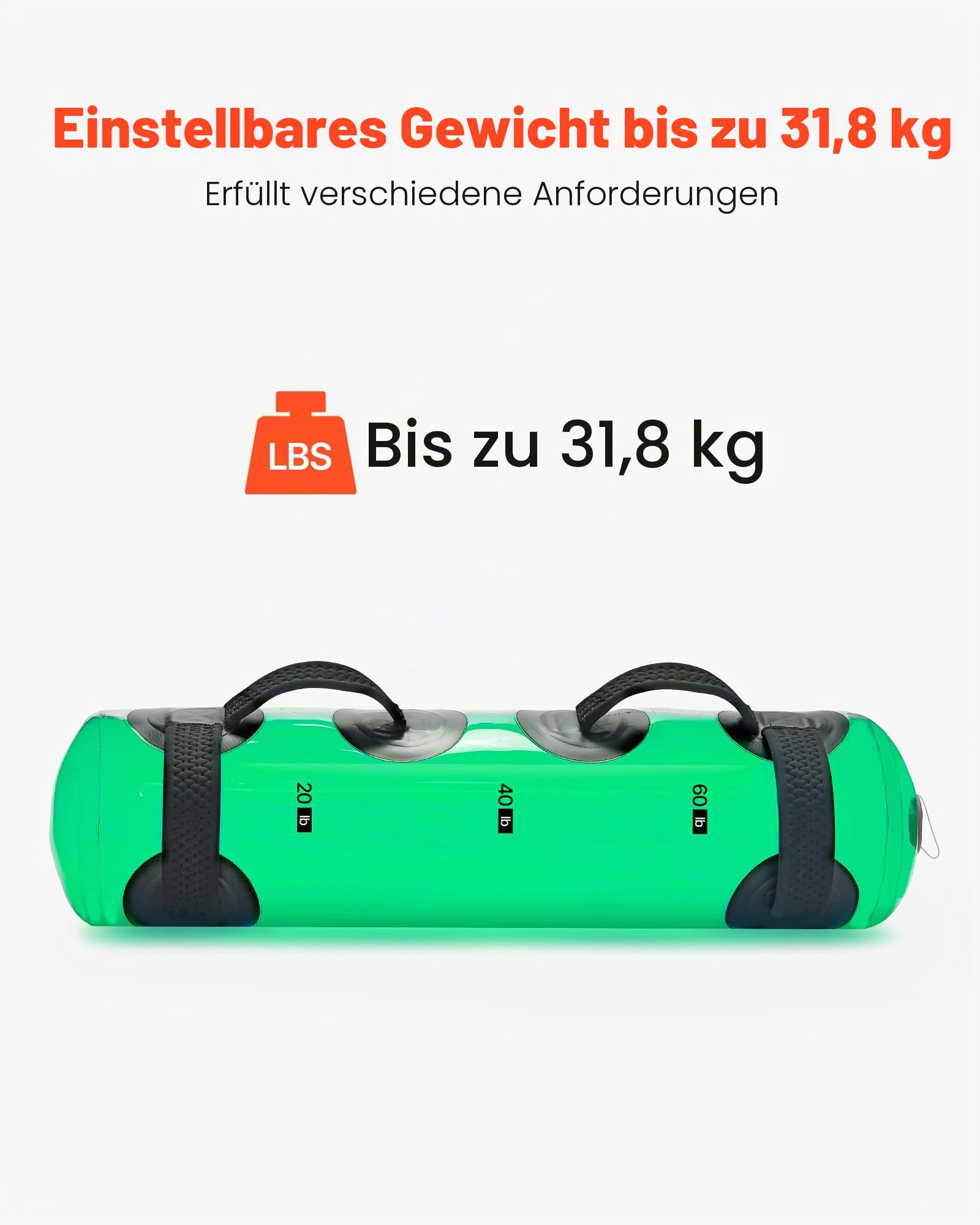 VEVOR Wassergewichte Aqua-Tasche, große Aqua-Tasche für Workout, verstellbare tragbare Stabilität, Fitness- und Ganzkörper-Trainingsgeräte, für Kraftkern- und Gleichgewichtstraining, Heimgymnastik