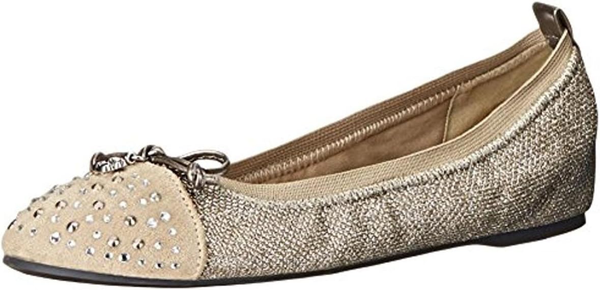 Jessica Simpson Girl's Lyric Ballet Flat, Gold Lurex, 12 M US Little Kid