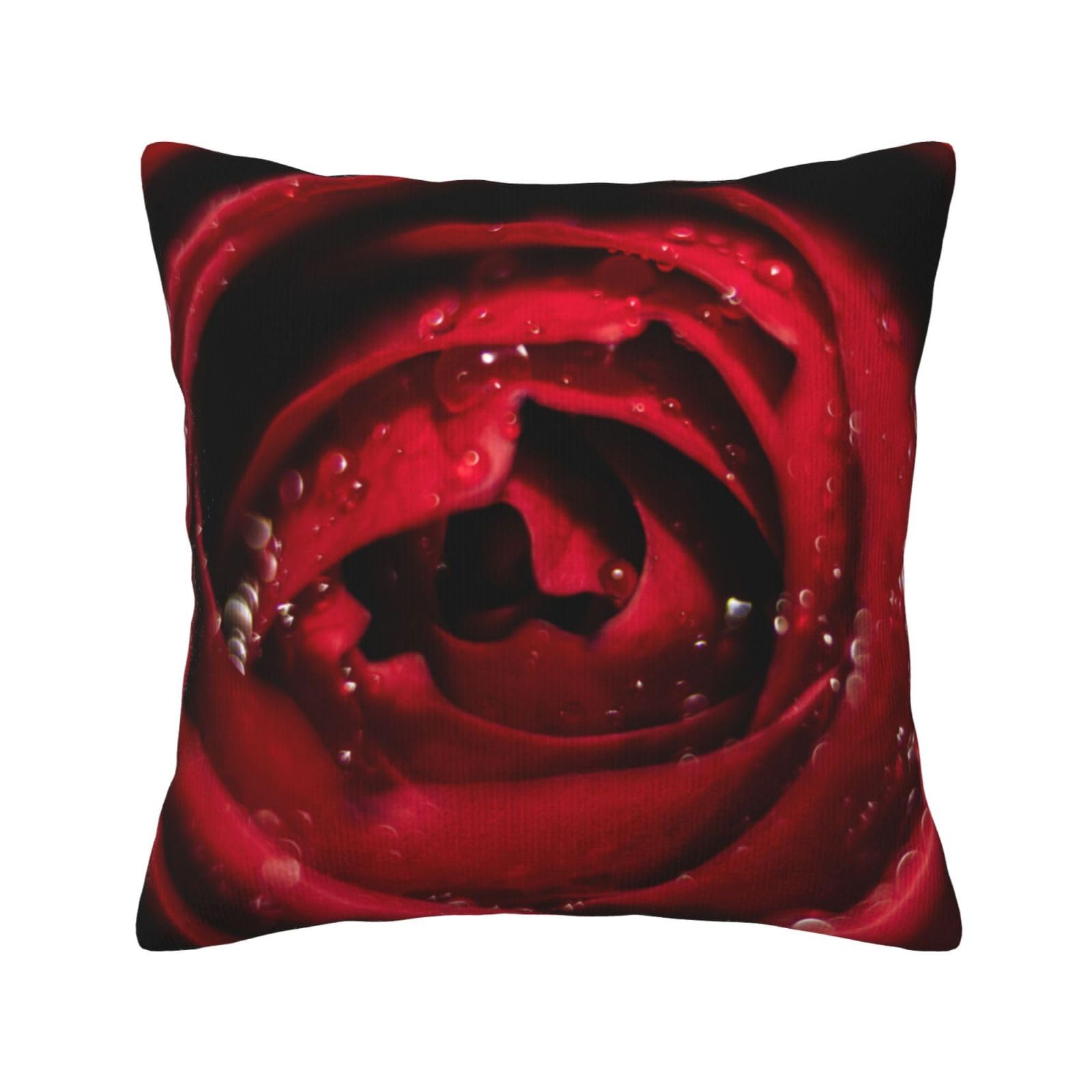 Taies d'oreiller carrées fleurs et eau avec fermeture invisible pour lit