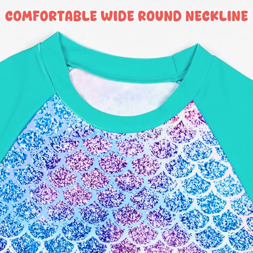 3 Pcs Girls Long Sleeve Swimsuit Rash Guard Swimsuit Quick Dry Tankini Bathing Suits Girls' Swimwear 4-8 Years2