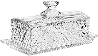 Vista 1 de BESTonZON Plato de vidrio rectangular Plato de mantequilla de vidrio plato de mantequilla transparente plato de mantequilla plato de mantequilla