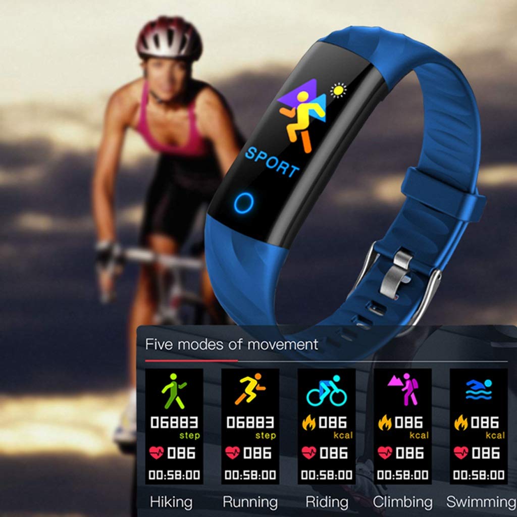 Monitores de actividad Bluetooth Smart Watch Fitness Tracker IP67 impermeable con ritmo cardíaco Monitor de suspensión, contador de pasos, rastreador de actividades, podómetro for mujeres hombres ( Co