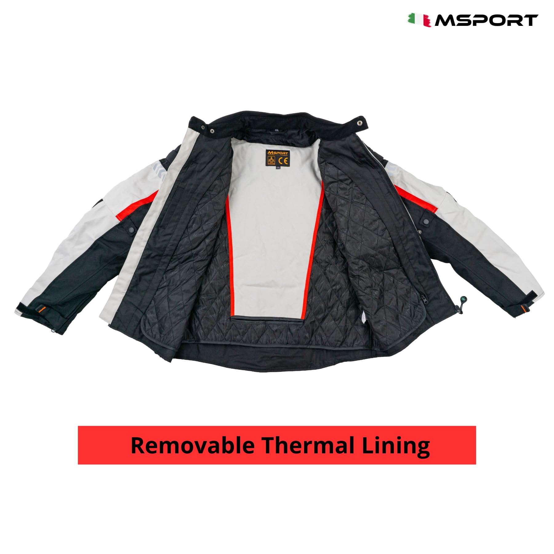Msport Giacca Moto da Uomo 4 Stagioni Impermeabile Antivento con Fodera Termica Rimovibile e Protezioni CE Integrate