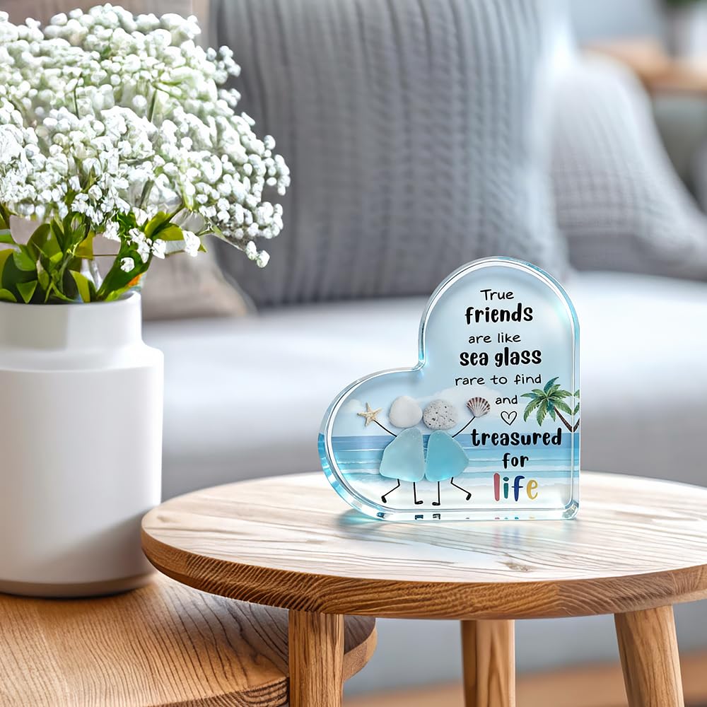 Friends Gifts Quote Heart Keepsake, Friendship Gift for Your Bestie, Soul Sister & Female Companion | Uplifting Emotional Support Present for Women, Birthday Gift Idea & Treasured Appreciation Token