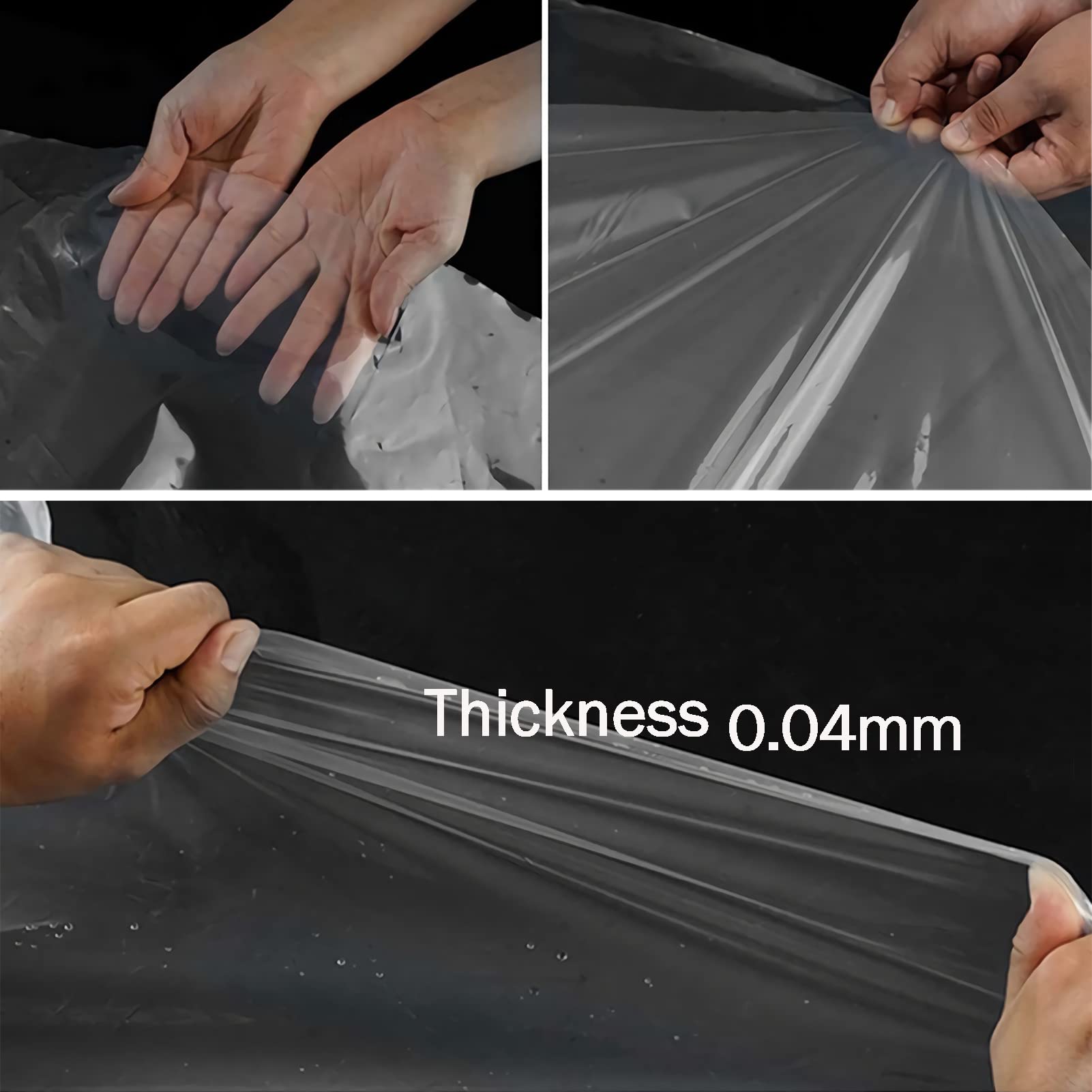 4 x 9 m resistente telo trasparente in polietilene 80 micron, copertura in plastica impermeabile per serre, tunnel in polietilene, agricoltura, pittura e protezione dalla polvere