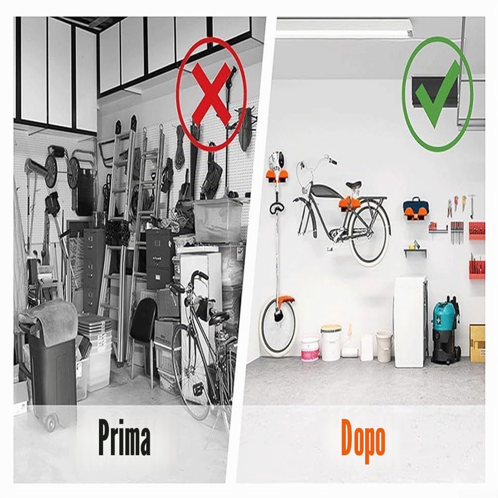 HpLive 2 pezzi supporto da parete per decespugliatore, supporto da parete per decespugliatore, robusto organizer per stoccaggio per garage