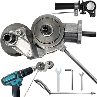 Metal Nibbler Drill Attachment, Electric Drill Plate Cutter with Handle Holder, Double Head Sheet Metal Cutter Power Drill Shears, DIY Metal Drill Attachment, Sheet Metal Cutting Tool Accessories
