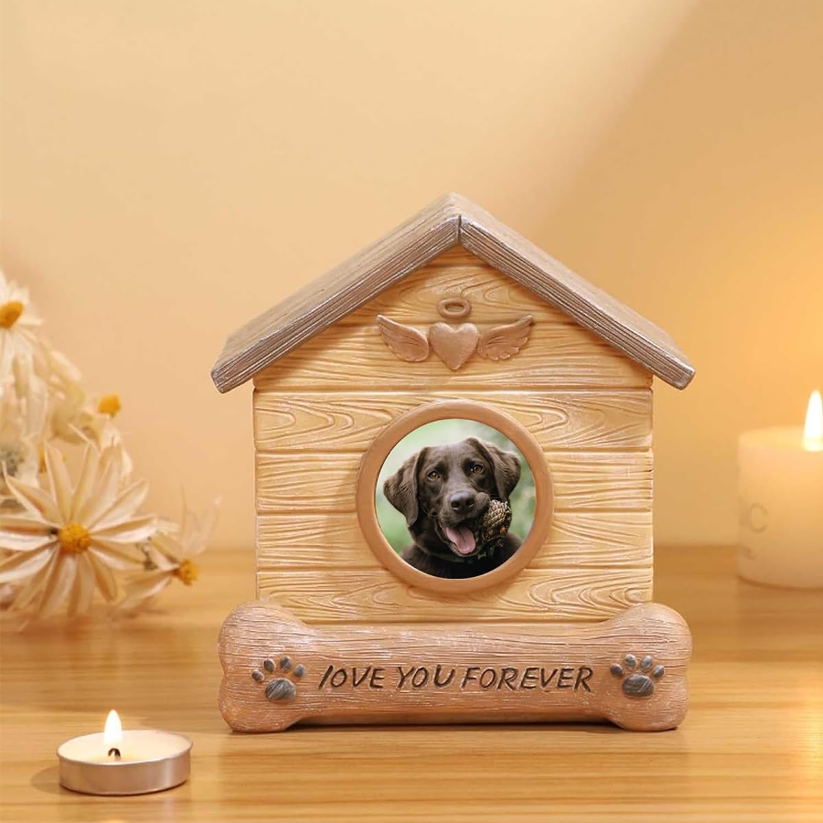 Scatola Commemorativa Per Animali Domestici In Legno Di Pino - Personalizzata Con Cuore E Zampa - Porta Ricordi Per Cani E Gatti (16x11x9,5 Cm) - 2