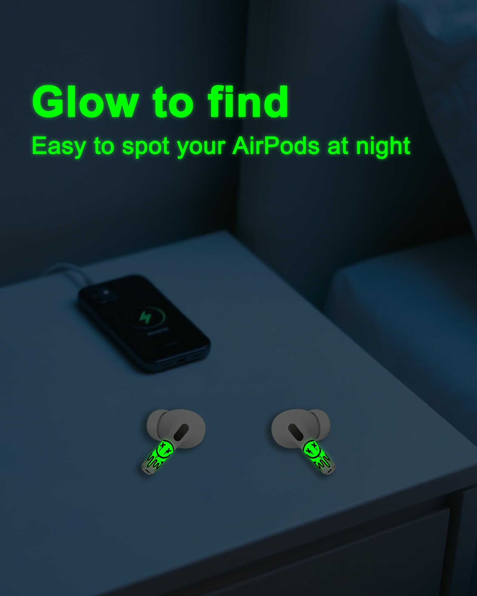 Amazon | ROCKMAX 夜光バタフライステッカー AirPods 第3世代用