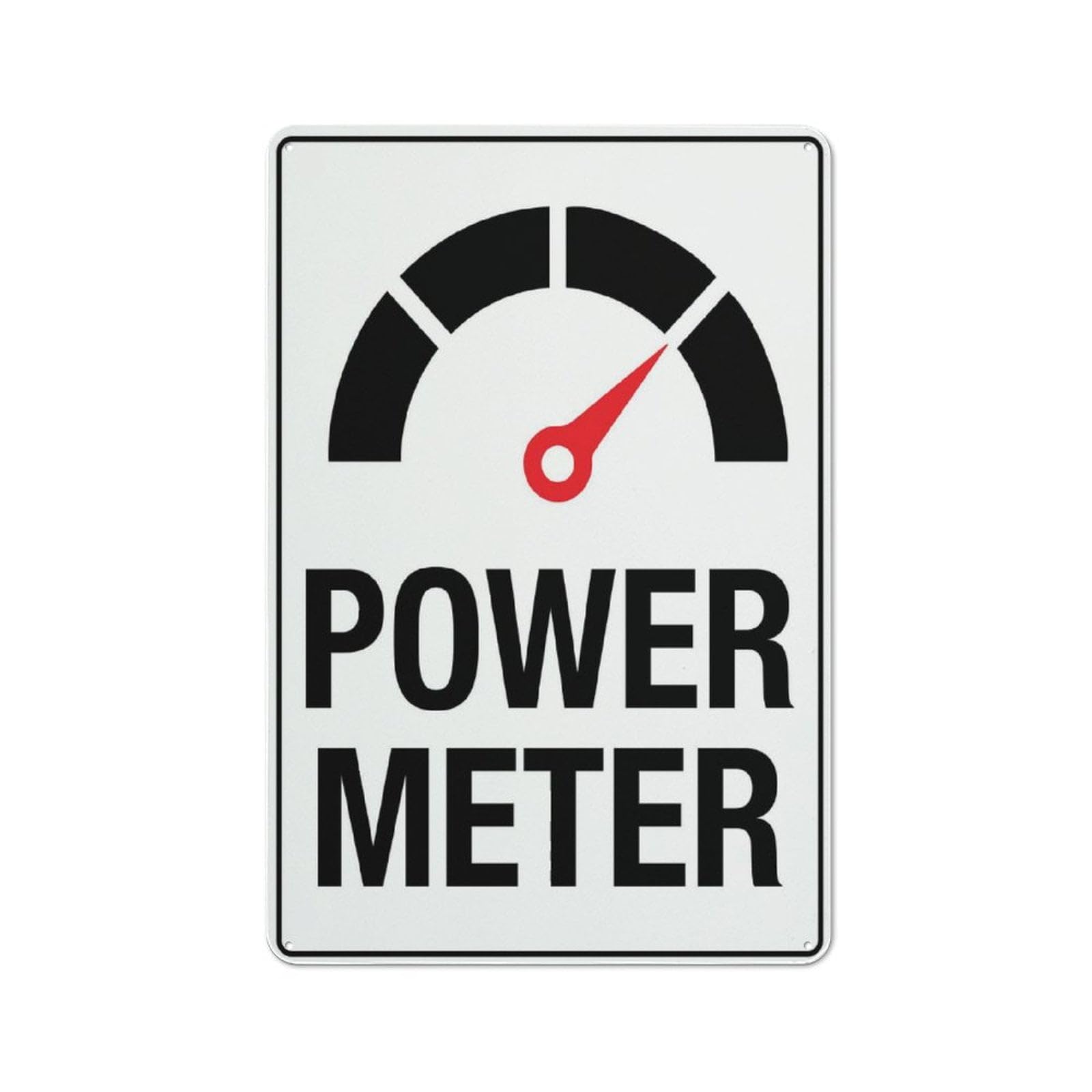 peiyeety Power Meter Sign 12X8 Inch Tin Sign Great for Garden and Yard Wall Decor