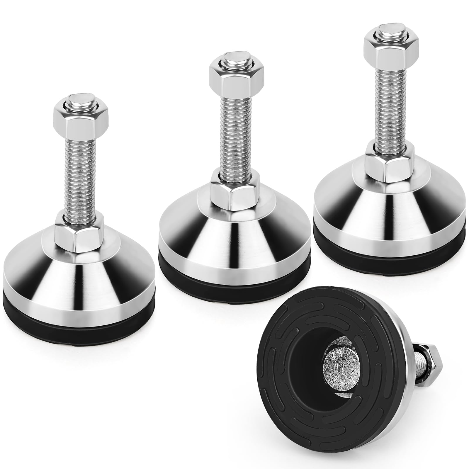 Anwenk Heavy Duty Leveling feet Adjustable Feet Levelers Leg Leveler 2.36" Dia Base,Adjustable Feet M12 Thread, Support 5280Lb for Cabinet, Table, Workbench,Machine, Warehouse (D60xM12x50) 4 Pack โ image 1