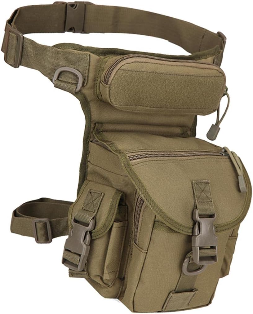Waist Packs Utility Pouch Bag | Drop Leg Thigh Rig for Outdoor Hiking, Hunting, and Cycling | 800D Oxford Cloth Cross Over Hip Bag with Adjustable Straps - Army Green