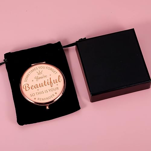 Miniatura 4 de XPENMULBOJA Regalos de Navidad para mujer, espejo de maquillaje para cumpleaños, Navidad, espejo compacto, regalos para niña, hija, mamá, amigas,