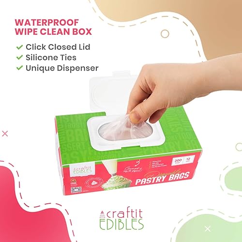Miniatura 3 de Craftit Edibles - Bolsa de repostería desechable de 12 y 16 pulgadas, bolsas de pastelería desechables de 20012 pulgadas y 8021 pulgadas, bolsas de