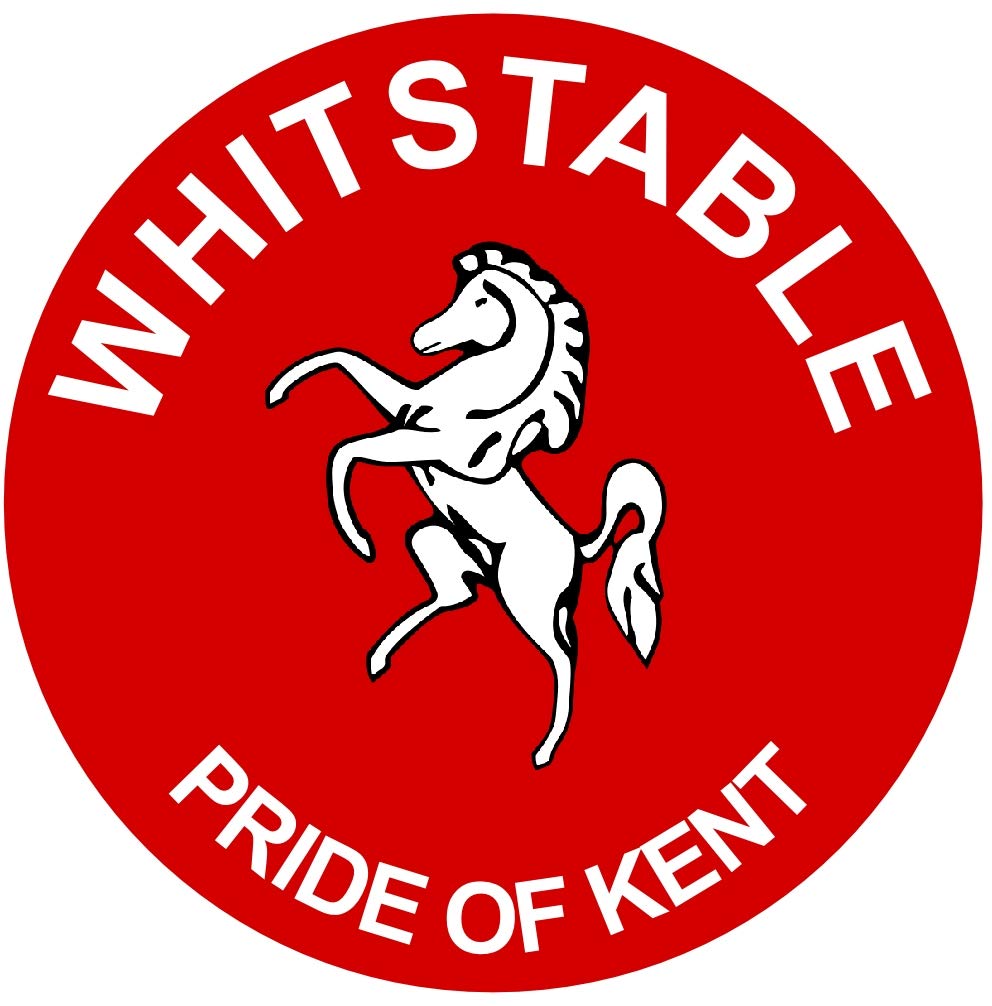 Whitstable - Pride of Kent - (Two Pack) 80mm Diameter Car Bumper Window Decal Sticker