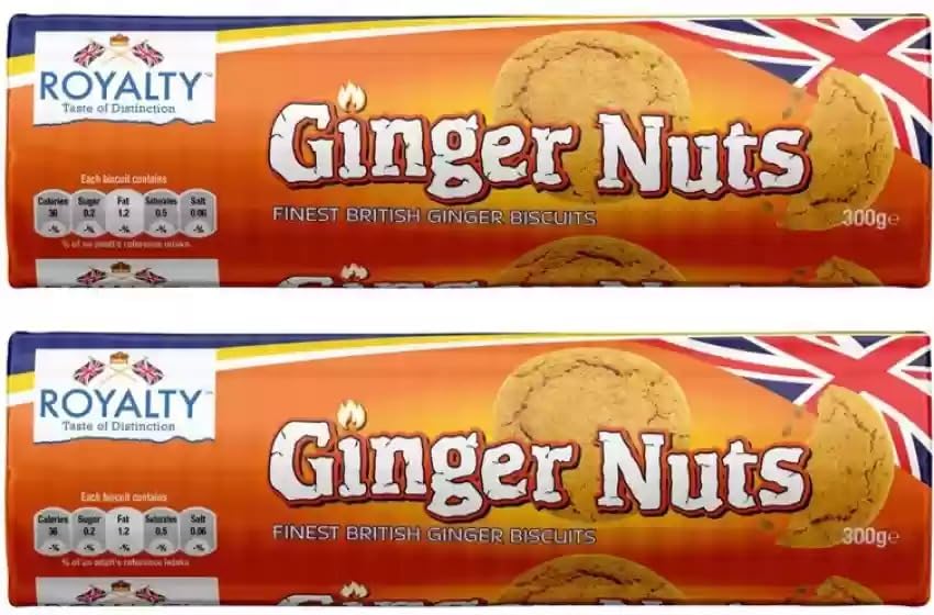 Royalty Ginger Nuts Delicious And Crunchy Biscuits 300gm (Pack Of 2) Imported