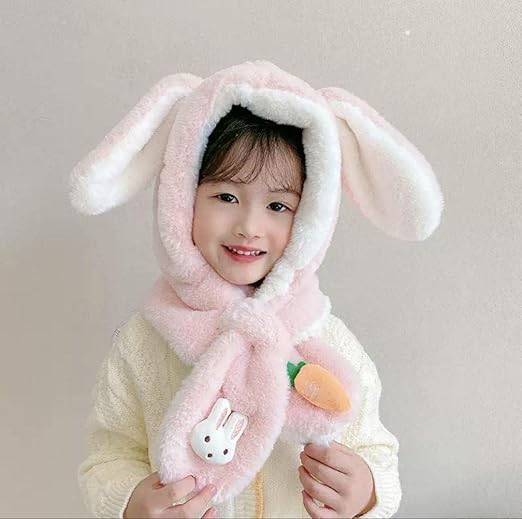 Amazon ピンク もこもこふわふわかわいい うさぎさん 帽子マフラー アイドル 芸能人グッズ 通販