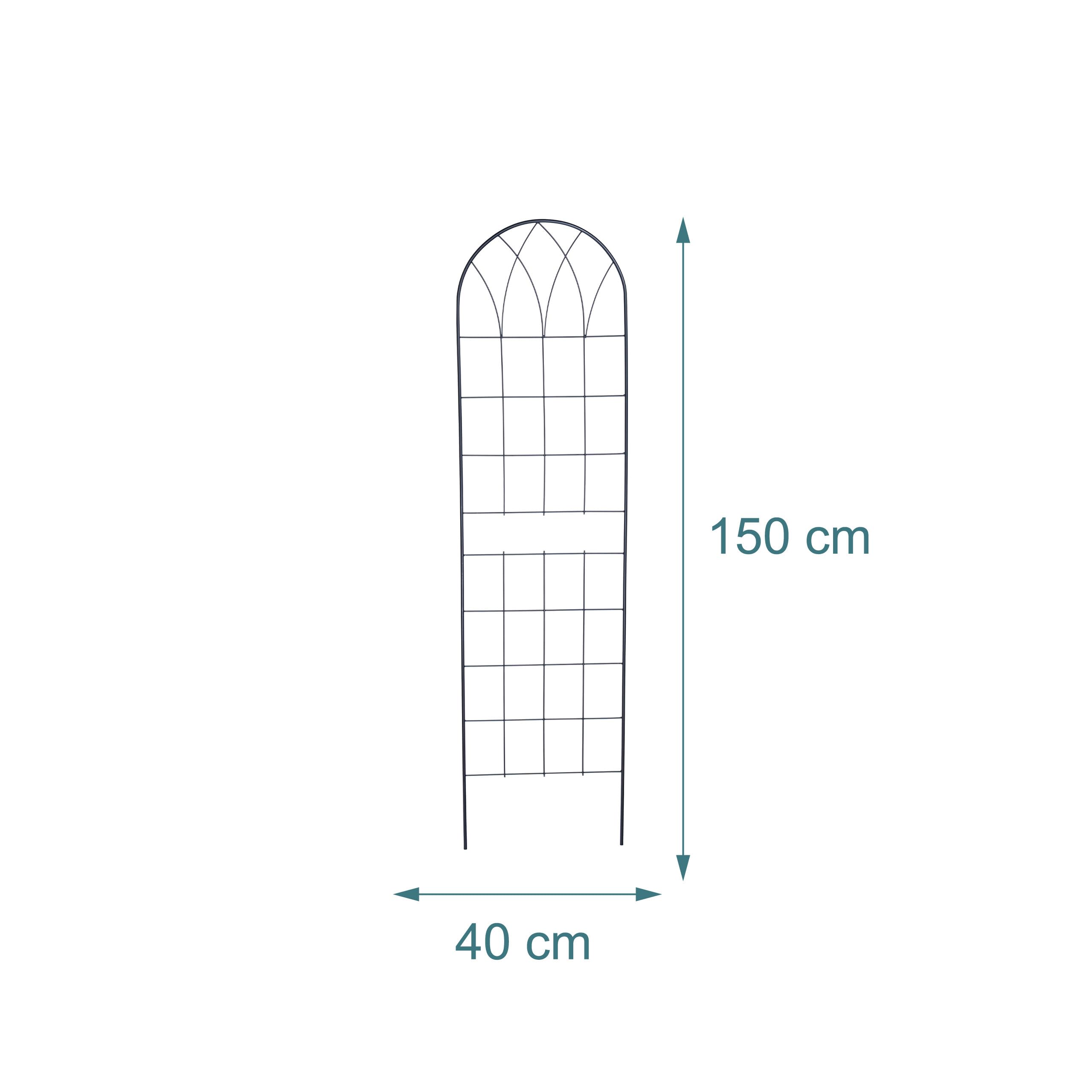 Relaxdays Enrejado para trepadoras, Set 4, Acero, 150 x 40 cm, Soporte para Rosales y Enredaderas, Negro