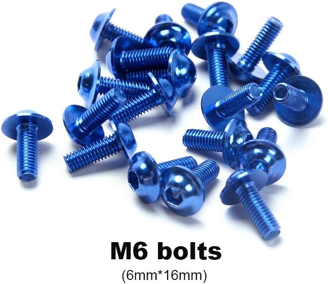 M5 M6 CNC Fairing Bolt Kit Bodywork Screw Compatible with Suzuki GSXR GSX R 600 750 K6 2006 2007 Blue